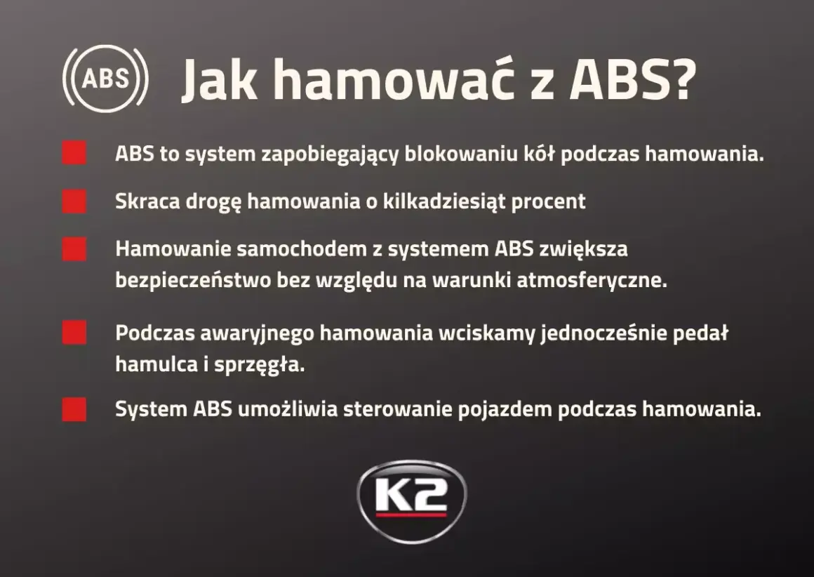 Jak hamować z ABS? To system zapobiegający blokowaniu kół, skracający drogę hamowania i zwiększający bezpieczeństwo.
